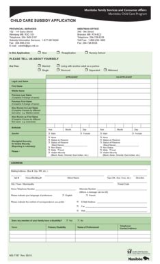 Child Care Subsidy Application Manitoba Pdf - Fill Online, Printable ...