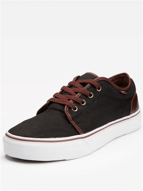 Vans Vans 106 Mens Leather Plimsolls in Black for Men | Lyst