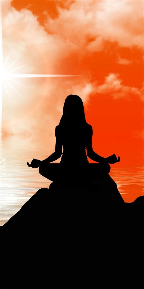 Girl, meditation, silhouette, art, 1080x2160 wallpaper | Yoga art, Meditation images, Meditation art