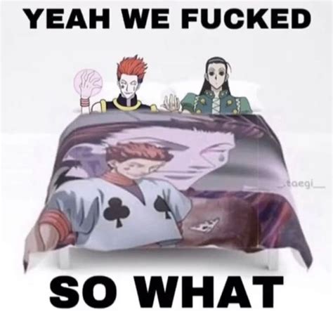 Hisoka and illumi on the hisoka bed | Hunterxhunter funny, Anime funny ...