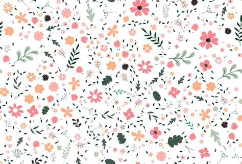 Cute colorful vector texture with flowers, leaves and plants 3316164 Vector Art at Vecteezy