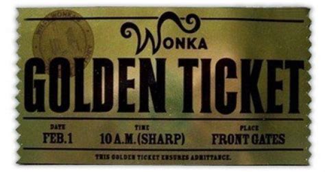 Charlie & The Chocolate Factory Golden Ticket - Front | Wonka golden ticket, Chocolate factory ...