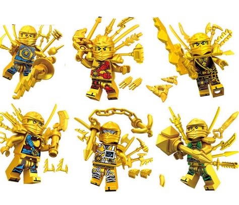 Gold Ninjago Kai Jay Zane Iloyd Minifigures Lego Phantom Ninjago Compatible