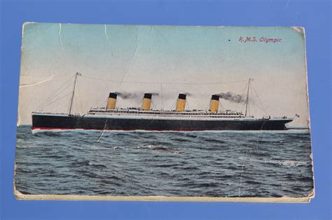 WHITE STAR LINE RMS OLYMPIC UNUSUAL EARLY SOLD ONBOARD POSTCARD C-1912 ...