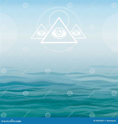 Underwater Pyramids. Bermuda Triangle. Vector Illustration | CartoonDealer.com #84892182