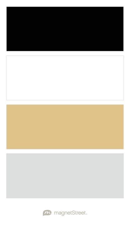 Black, White, Gold, and Silver Wedding Color Palette - custom color palette created at ...