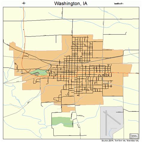 Washington Iowa Street Map 1982335