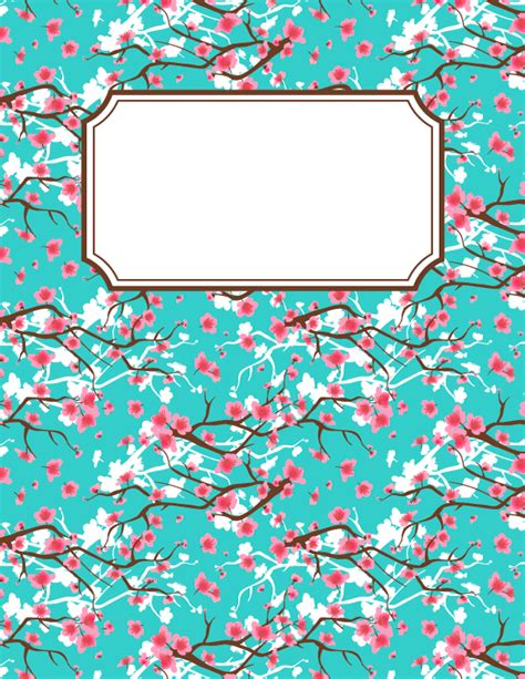 Free printable cherry blossom binder cover template. Download the cover in JPG or PDF form ...