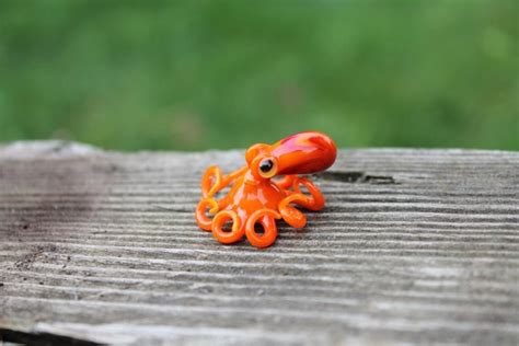 Small Glass Octopus Glass Figurine Miniature Octopus Little - Etsy