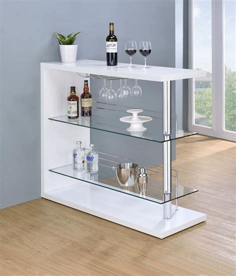 Glossy White Contemporary Bar Units: Contemporary Bar Table #bartables | Contemporary bar table ...