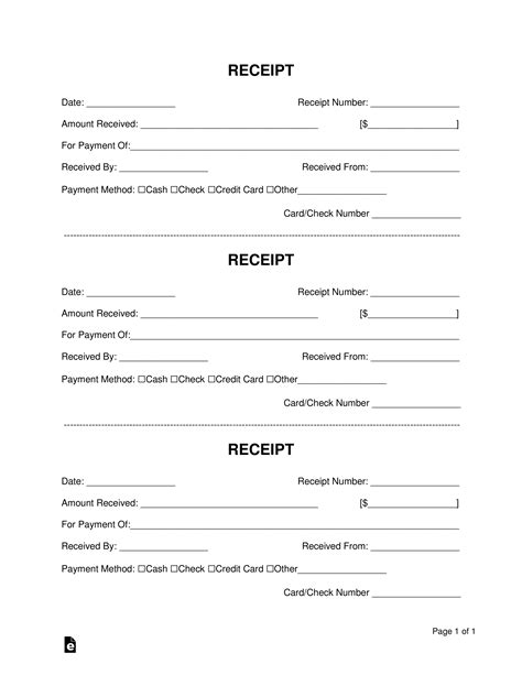 receipt book template printable receipt template - free receipt book templates print 3 receipts ...