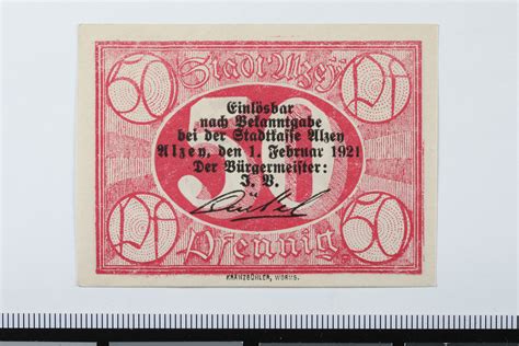 50 Pfennig Note, Alzey, Germany, 1921 | National Museum of American History