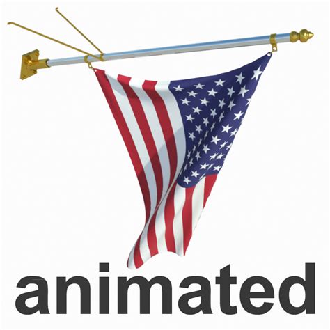 3d model flag pole animation