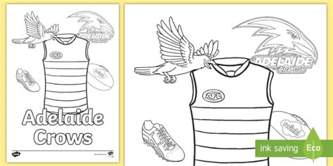 Adelaide Crows Colouring Page - Footy Colours Day, Charity, Event, F-2, AFL