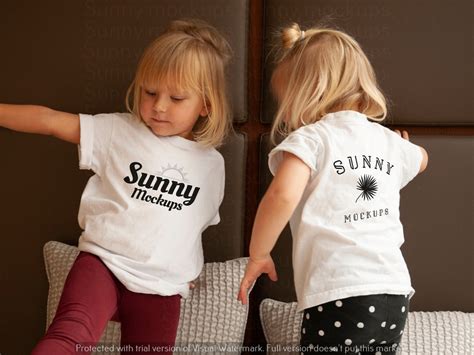 Kids T-shirt Mockup,kids Model Mockup, Front and Back Kidst-shirt ...