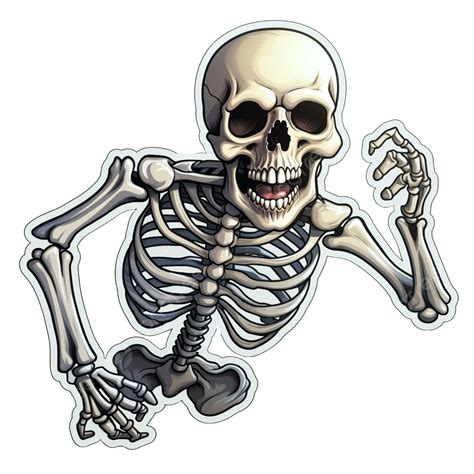 Skeleton Sticker, Skeleton, Sticker, Halloween Day PNG Transparent Clipart Image and PSD File ...