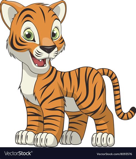 Little funny tiger Royalty Free Vector Image - VectorStock | Cute baby ...