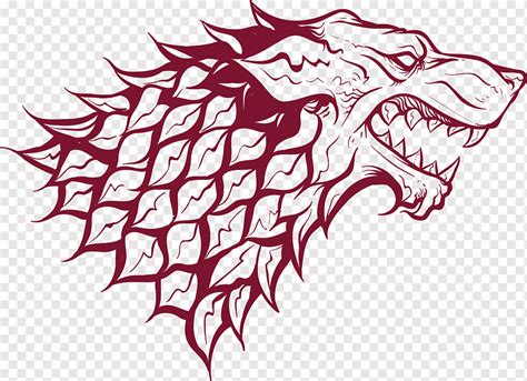 Stark wolf winterfell north bekam game of thrones doodle icon, png ...