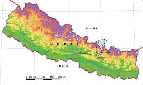 Map of Nepal with the Bhote Koshi/Sun Koshi basin | Download Scientific Diagram