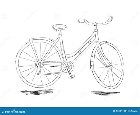 Graphic sketch of bicycle stock image. Image of bicycle - 151411281