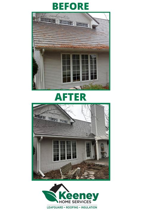 Before and After Wisconsin LeafGuard Gutter Installation in 2021 | Roofing, Gutter colors, How ...