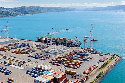 Wellington CentrePort container terminal with container ship (MSC ...