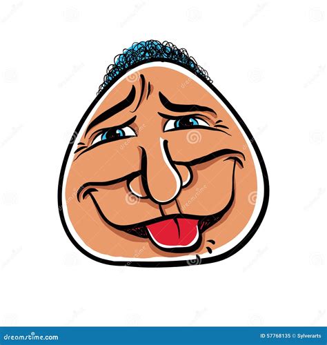 Foolish Cartoon Face, Vector Illustration. Stock Vector - Illustration of fool, caricature: 57768135