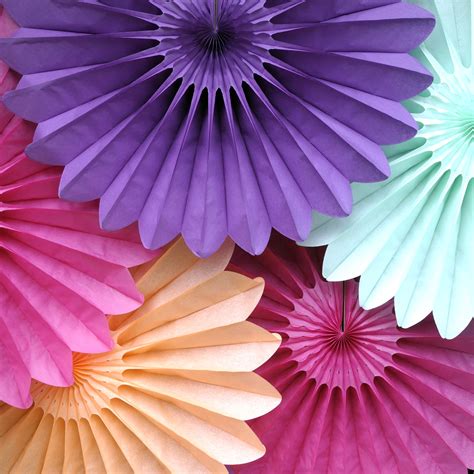 Deluxe Tissue Paper Fan Party Decoration | Paper fan decorations, Paper ...