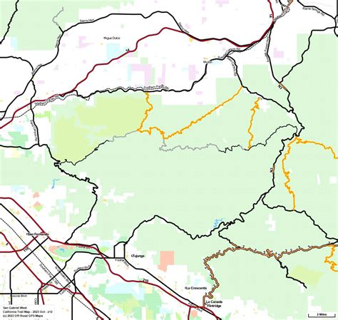 Angeles NF, San Gabriel Mountains - California Trail Map