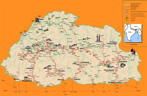 Bhutan Tourist Map | Bhutan Tourism Corporation Limited