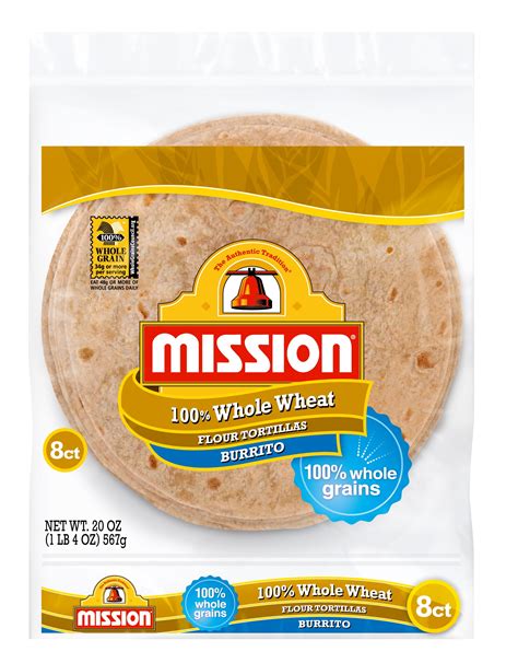 Mission 10" 100% Whole Wheat Large Flour Tortillas - 20oz/8ct – BrickSeek