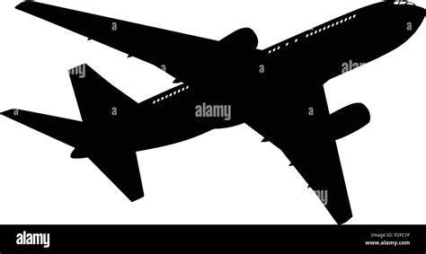 Airplane silhouette on white background. Vector illustration Stock ...