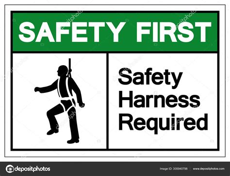 Safety First Safety Harness Required Symbol Sign, Vector Illustration ...