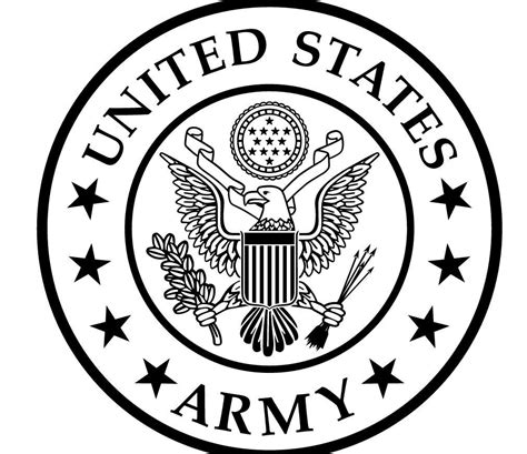 the united states army seal in black and white