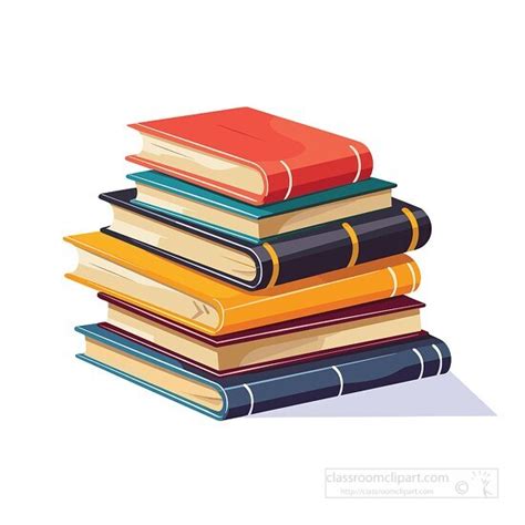 School Books Clipart-stack of school books various subjects clip art