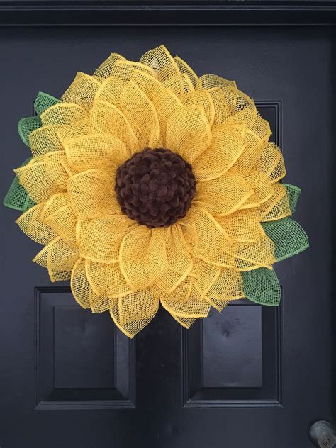 Sunflower Wreath, Spring, Mother's Day, Everyday, Welcome, Flower, Indoor, Outdoor | Sunflower ...