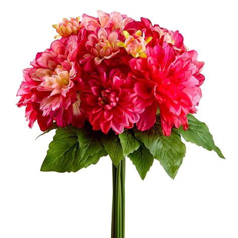 12.5″ Dahlia Bouquet Pink Fuchsia | Silk Flower Depot