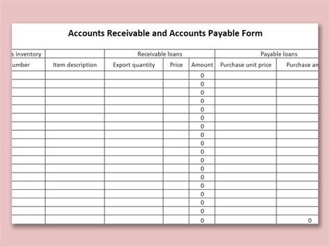 Accounts Receivable Template Excel