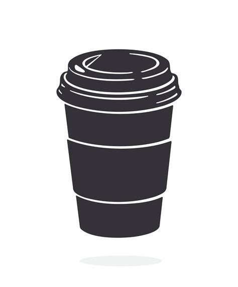 Silhouette icon of disposable paper cup with coffee or tea 17783142 Vector Art at Vecteezy