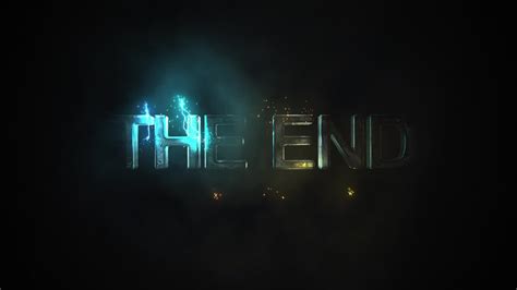 The End text animation electric spark, motion graphics replaceable black background and easy to ...