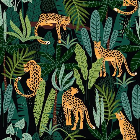 Jaguar Print Wallpaper #044 | Jungle pattern, Jungle art, Leopard wallpaper