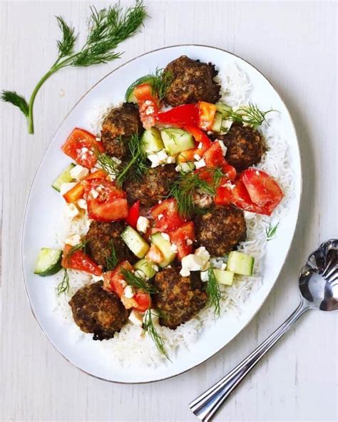 Kofta Meatballs With Tomato Cucumber Salad • Keeping It Simple Blog