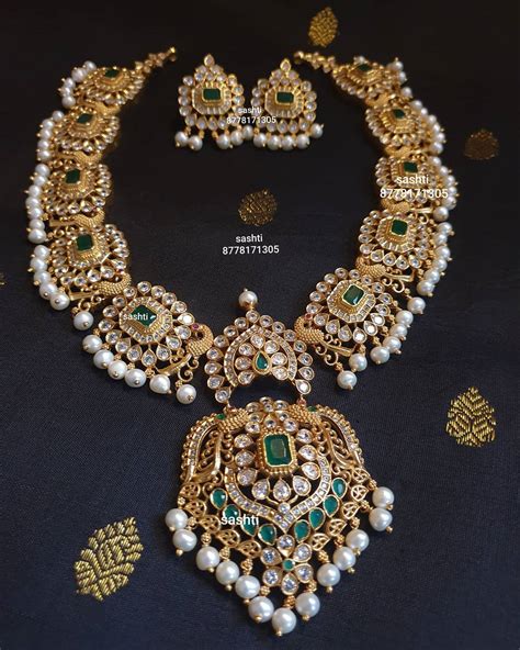 Traditional Gold Plated Necklace Set - South India Jewels