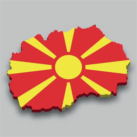 3d isometric Map of North Macedonia with national flag. 11175129 Vector Art at Vecteezy