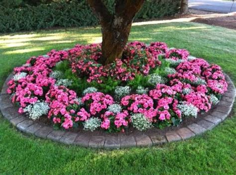 18 Genius Flower Beds Around Trees You Need To See