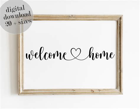 Welcome Home Printable Welcome Sign Living Room Wall Decor - Etsy