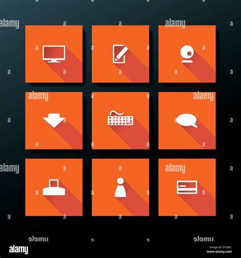 Flat web icon set - vector illustration Stock Vector Image & Art - Alamy