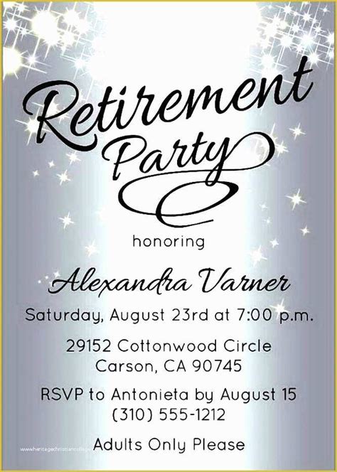 Free Retirement Party Invitation Templates for Word Of 10 Retirement ...