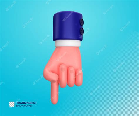 Premium PSD | Businessman pointing down hand gesture 3d illustration