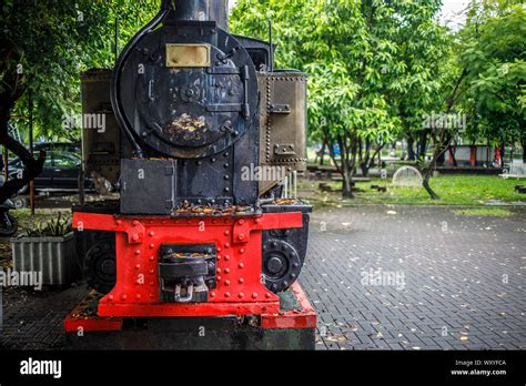 An Old Steam Train in a Museum Stock Photo - Alamy